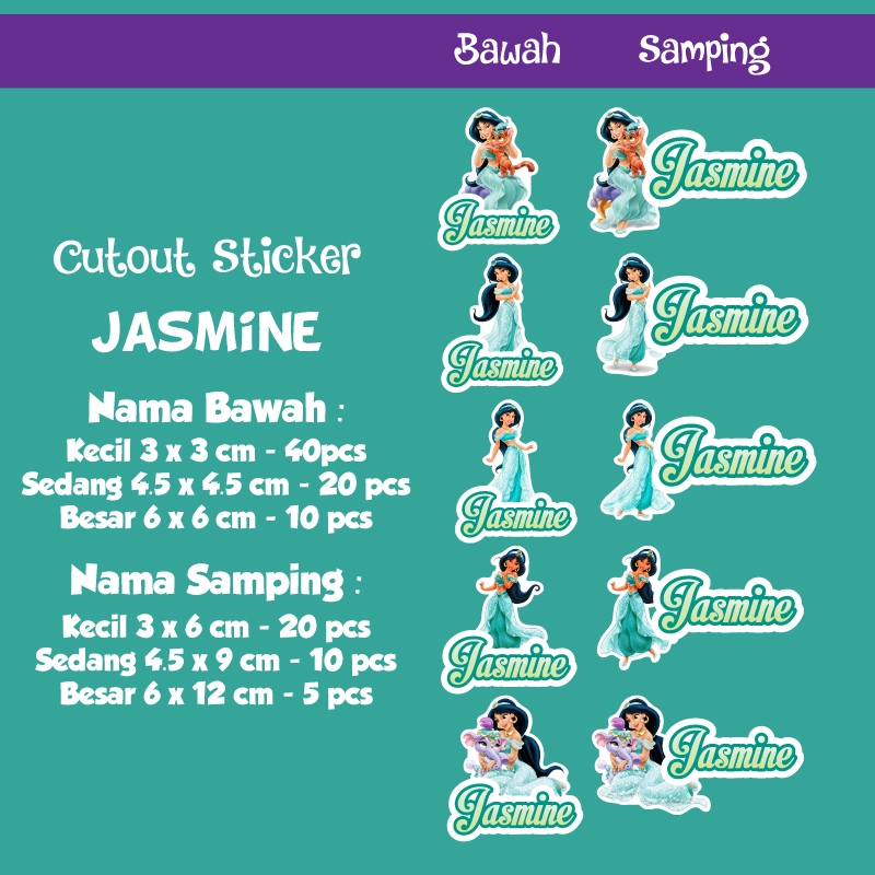 

sticker label nama cutout princess jasmine