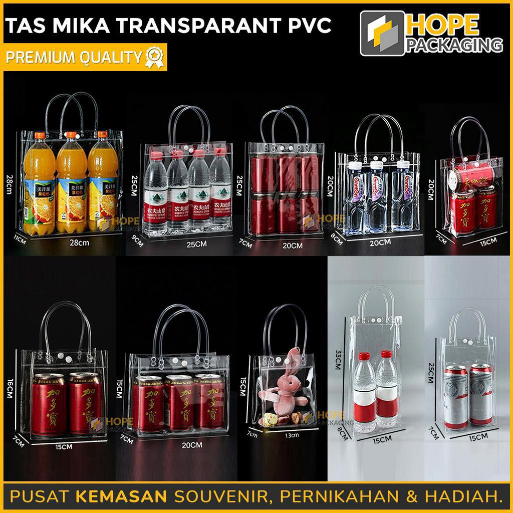 

SERU Tas Mika Transparant PVC Tas Make Up Goodie Bag Hampers Ultah Gift Bag Tas Mika Transparant Premium Tas Souvenir Ulang Tahun