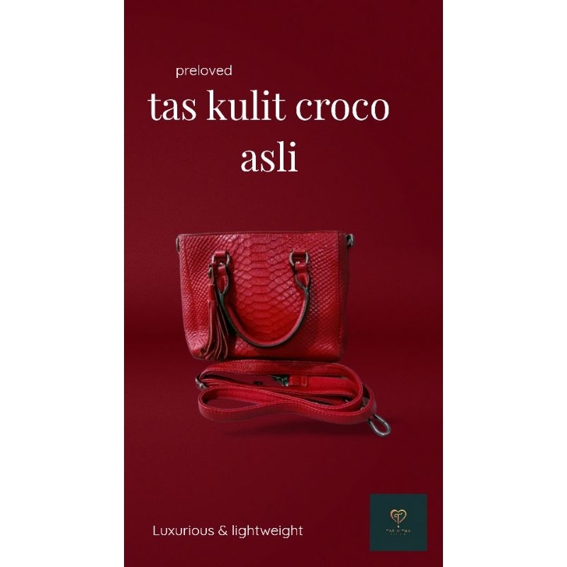 Tas kulit asli croco (preloved)