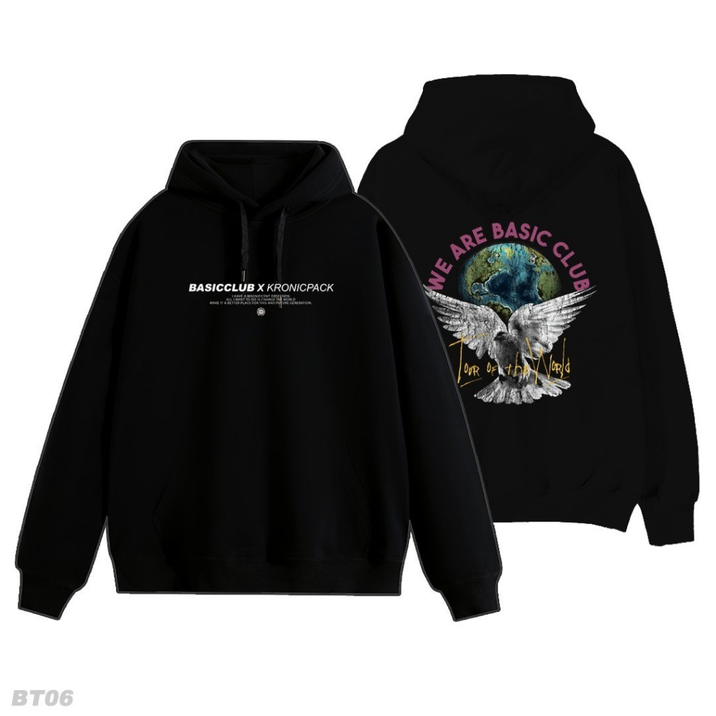 Sweater Hoodie Jumper Oversized Unisex Pria Wanita Black Series | 24 Varian Model Gambar | BCXKP-01