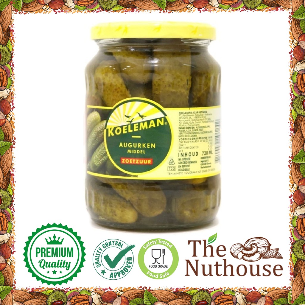 

Koeleman Augurken Middel Zoetzuur / Dill Gerkins Pickles / Acar Mentimun / Timun Botol 720gr [HALAL]