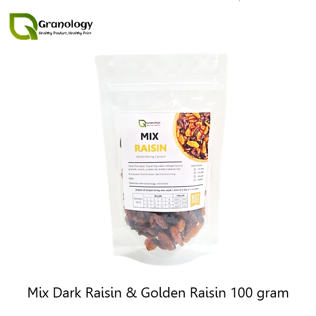 

Mix Raisin 100 gram (Dark Raisin & Golden Raisin)