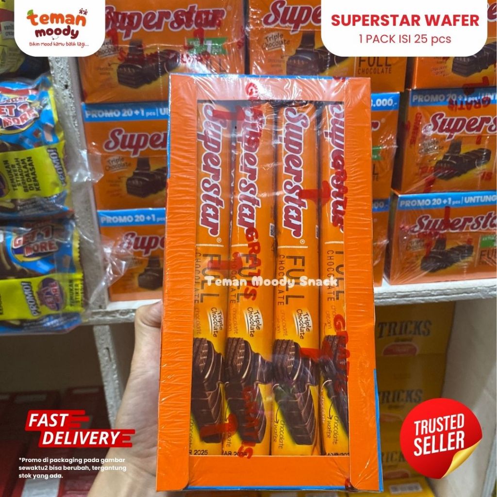 

Superstar Wafer Triple Chocolate - (HARGA PER BOX isi 20pcs @16gr)