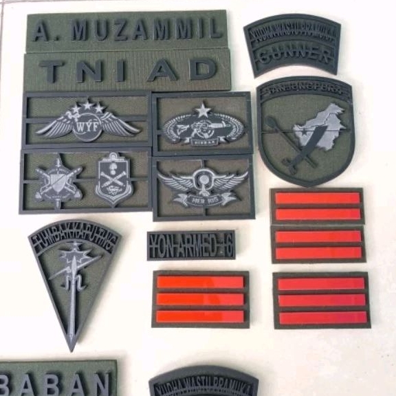 Armoryelite Patch Laser Full Set PDL Bripet PDH Bahan Acrilik Timbul Bebas Costume Nama Logo Kesatua