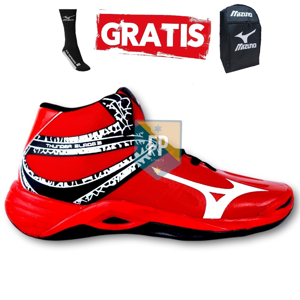 KHUSUS KAMU Sepatu voli pria mizuno thunderblade 2 mid terbaru  sepatu mizuno wave thunderblade high