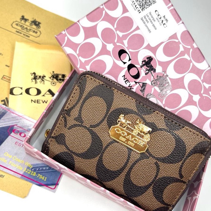 FG2 Dompet coach FREE BOX  COVER kartu  koin dompet kecil wanita pria Cruff