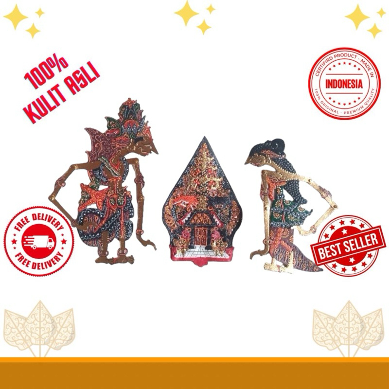 1Set Wayang Mahar / Wayang Kulit Mahar Rama Shinta Gunungan Ukuran 17 cm