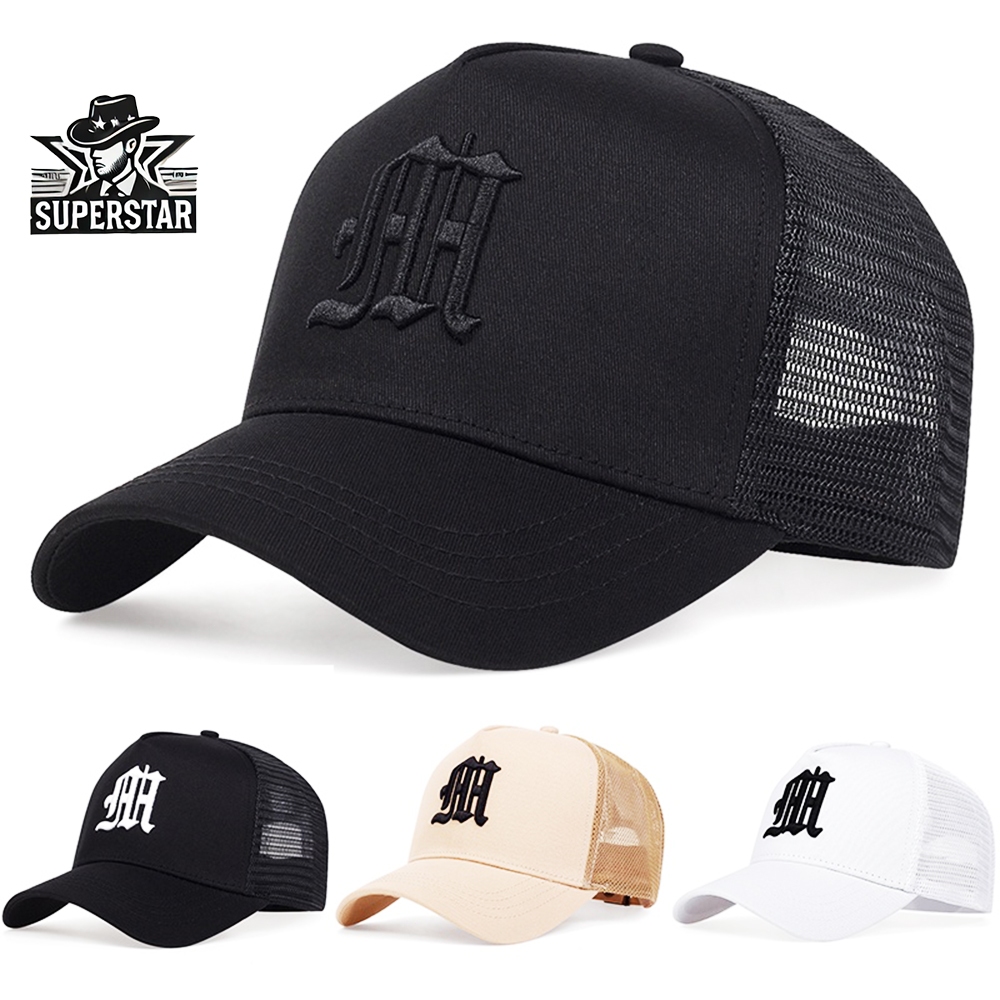 Topi Bisbol Bernapas Hip Hop Cap Huruf Bordir Kasual Mesh Topi Unisex Snapback Topi Topi Trucker Y2k