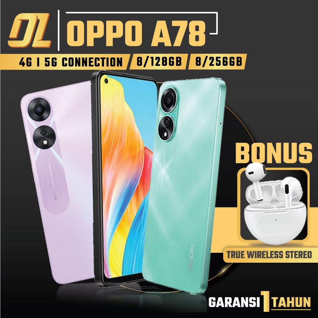 OPPO A78 5G 8/128 8/256 GB RAM 8 ROM 128 256 8GB 128GB 256GB HP Smartphone Android