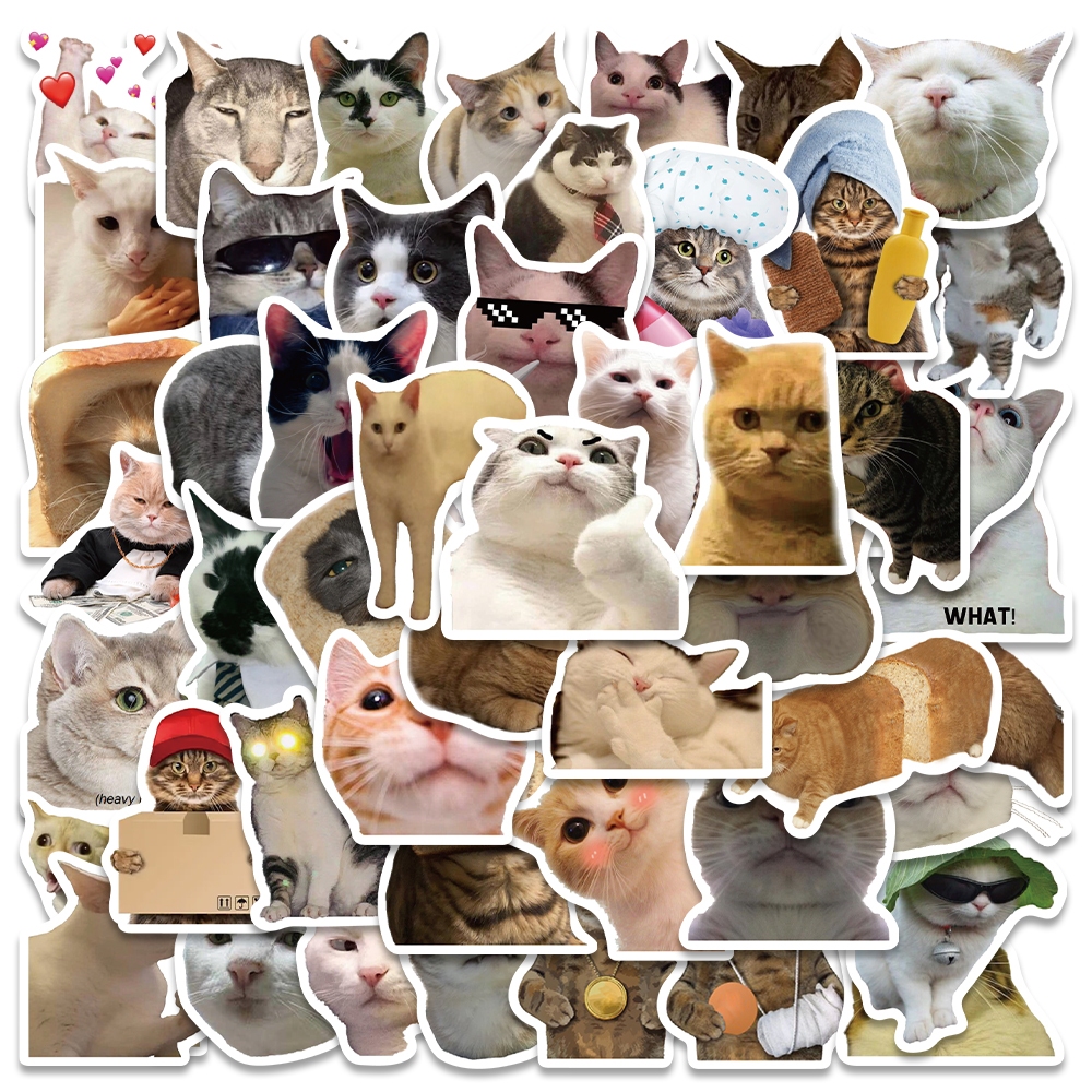 

[50PCS]Stiker Pack Lucu Anak Kucing Stiker Vinyl Anti Air-Sticker Aesthetic Buku Casing HP Laptop Helm Motor