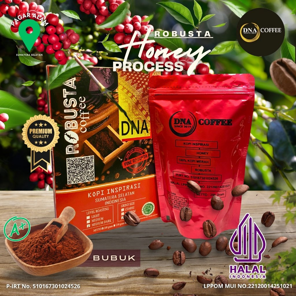 

ROBUSTA HONEY | DNA COFFEE | KOPI PAGAR ALAM 100% Premium