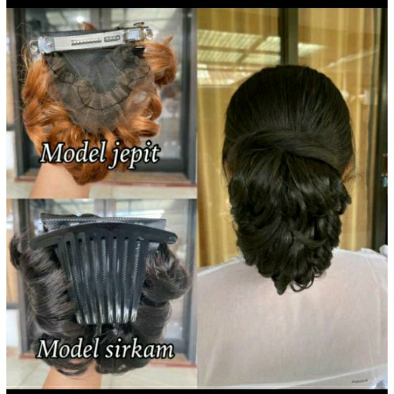 sanggul jepit curly/jepit messy moderen (premium)