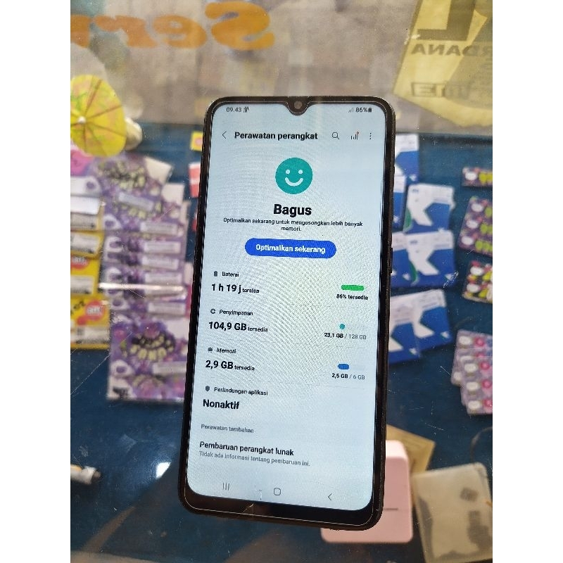 mesin sesuai fto ram 6/128 jamin normal GK ad kendala UTK HP SAMSUNG A70 RAM 6/128 no pola no sandi