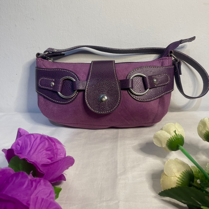 INNISFREE Purple Suede Shoulder Bag