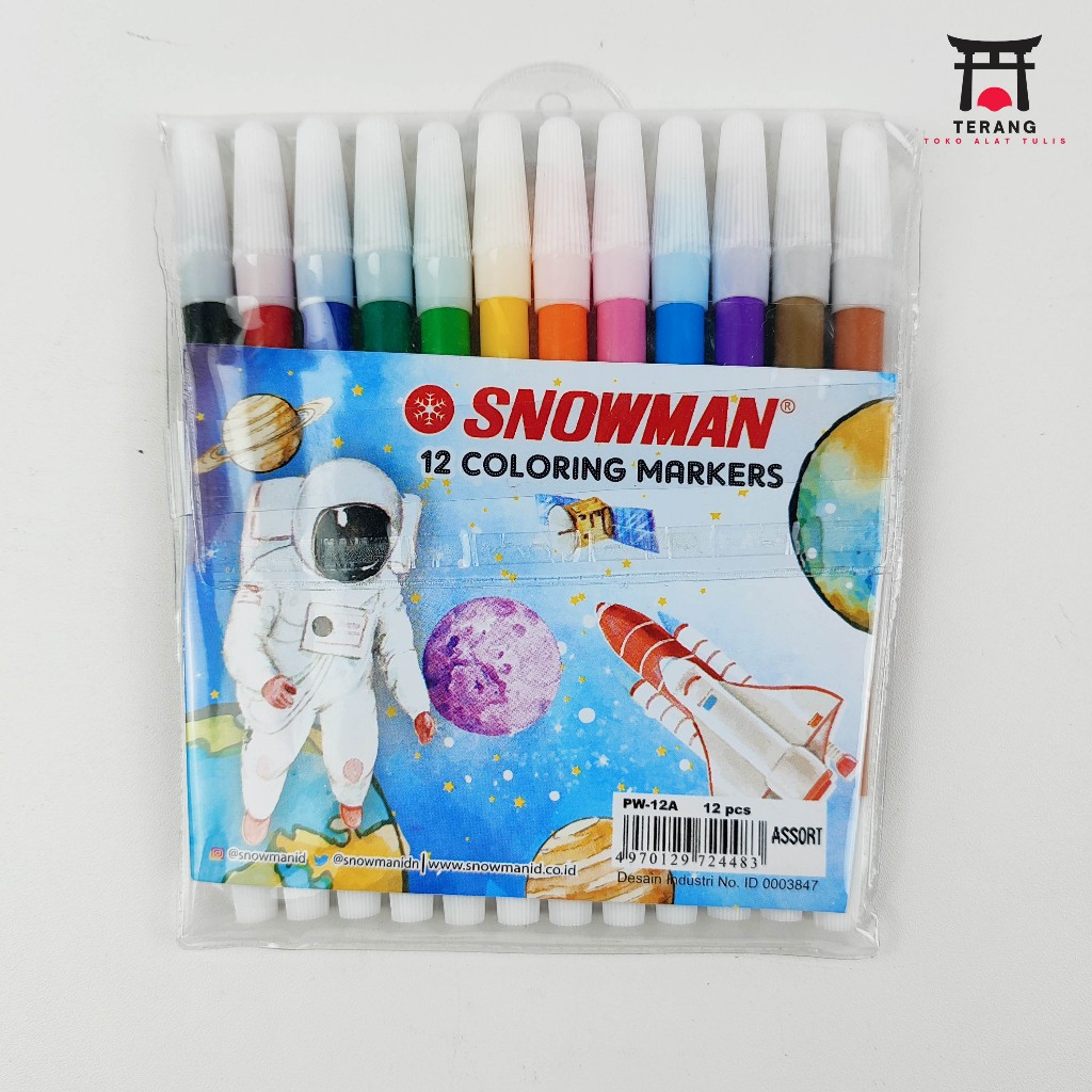 

Spidol 12warna Snowman Coloring Marker Murah PW-12A