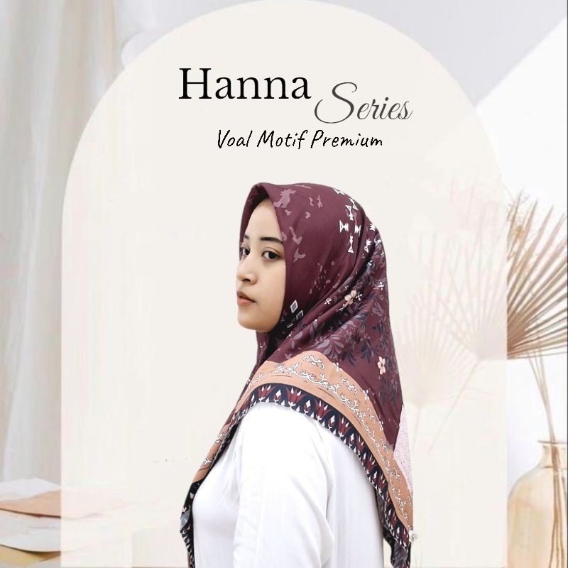 Hijab Segi Empat Voal Premium Motif Hana Printing LC by ARETHA