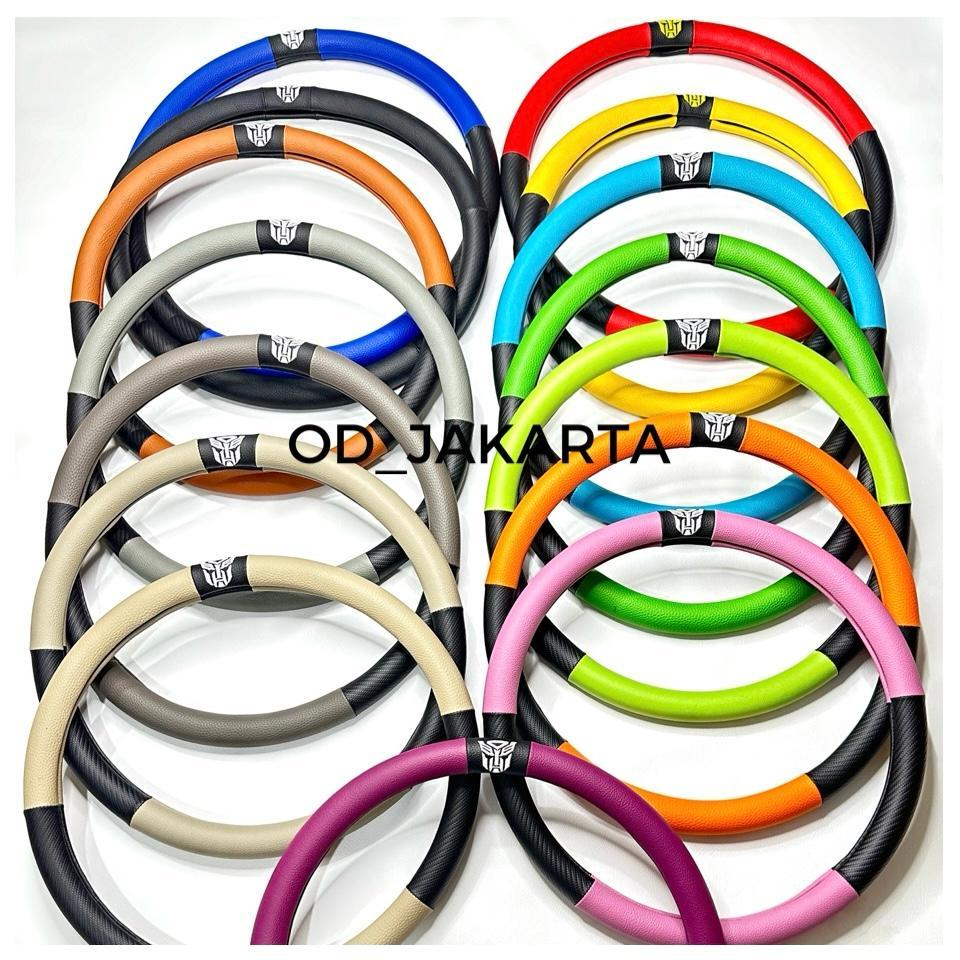 SARUNG STIR / COVER STEER TRUK HINO/FUSO/TRONTON - MOMO TRD WOOD/KAYU MIX CARBON