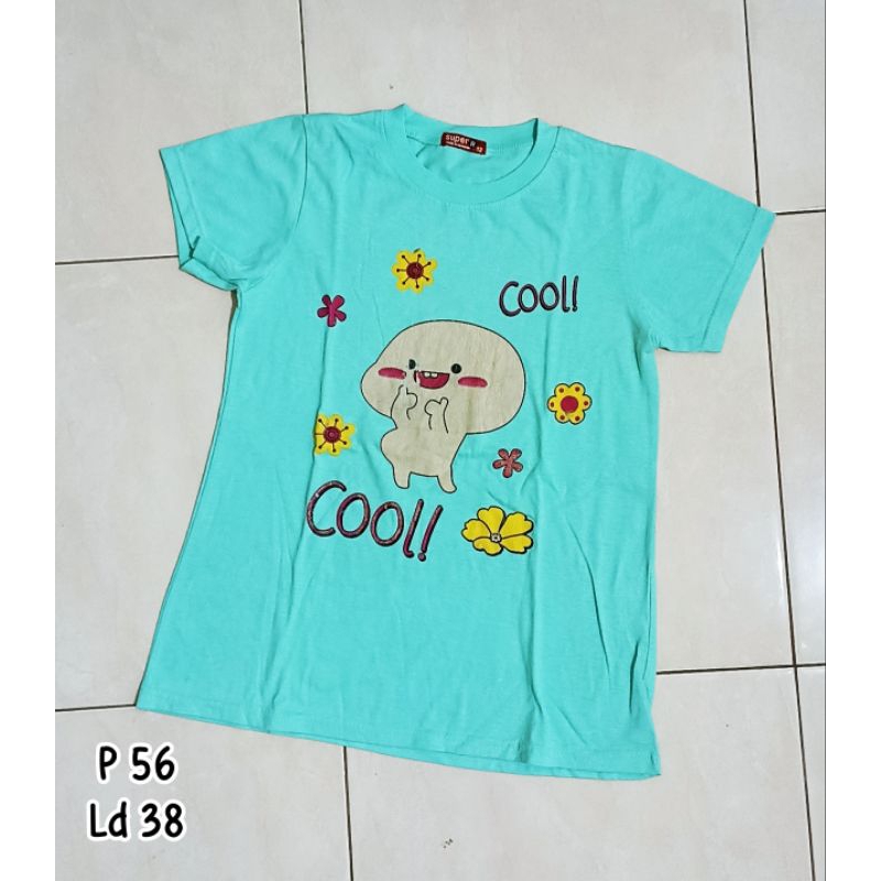 PL - baju kaos anak perempuan size 12 9-10 tahun pakaian santai harian anak tanggung remaja cewek ab