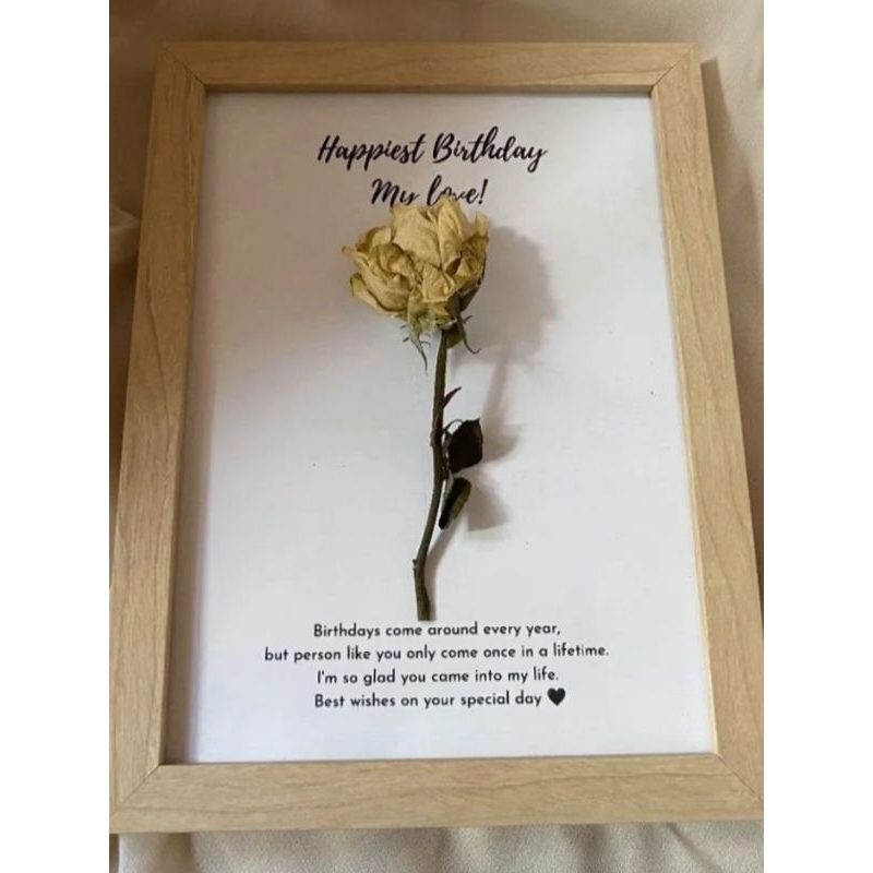 Hadiah Wisuda | Flower Frame | Pigura Kayu | Woody Frame Include Box