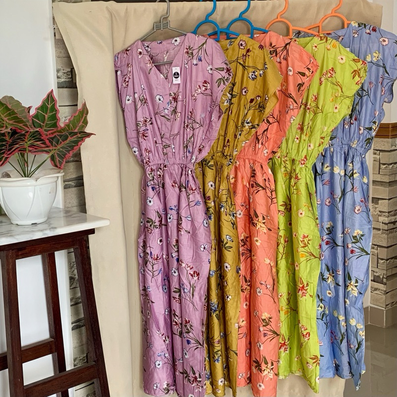 Febely Daster Rayon Premium Motif Kekinian - Daster Dress Manohara Kerut Pinggang