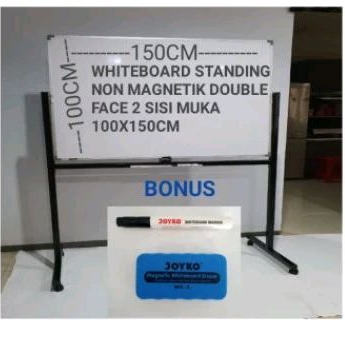 

WHITEBOARD STANDING NON MAGNETIK DOUBLE FACE 2 SISI MUKA 100X150CM