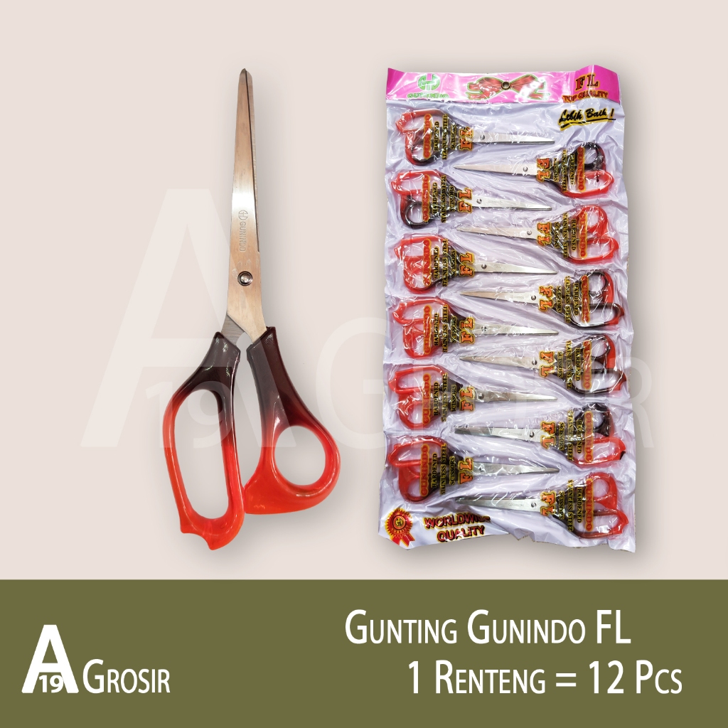 

(1RENTENG=12PCS) Gunting Kertas GUNINDO FL