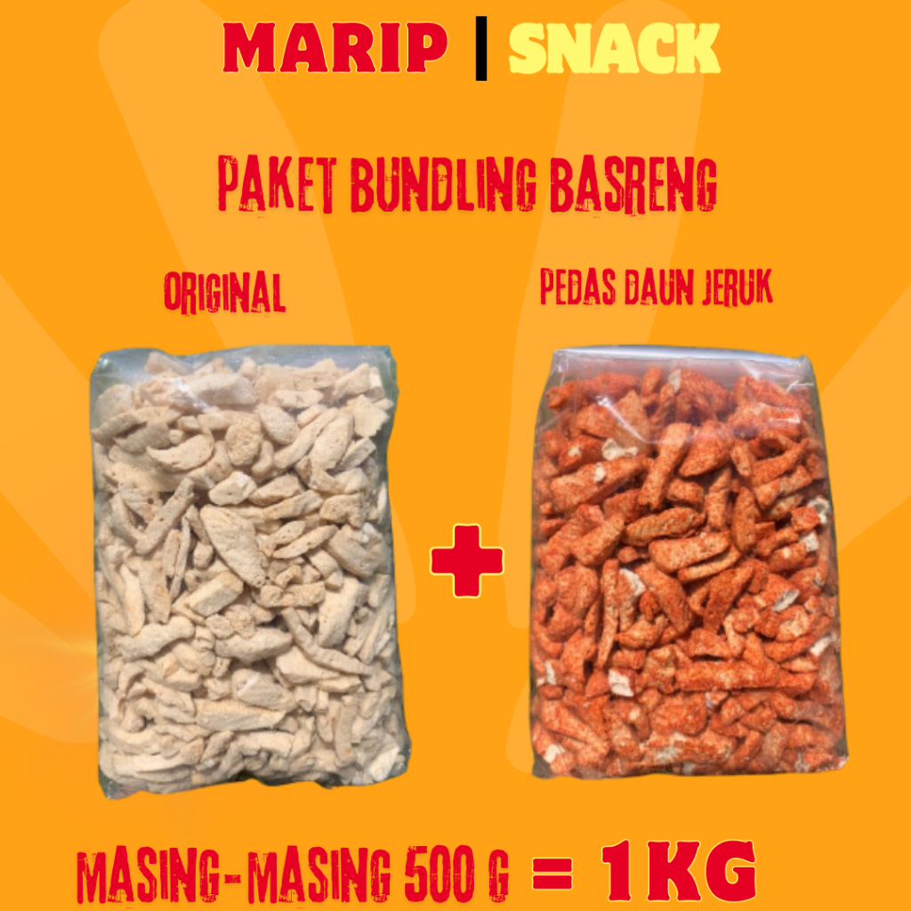 

paket basreng pedas daun jeruk & asin original 1 kg