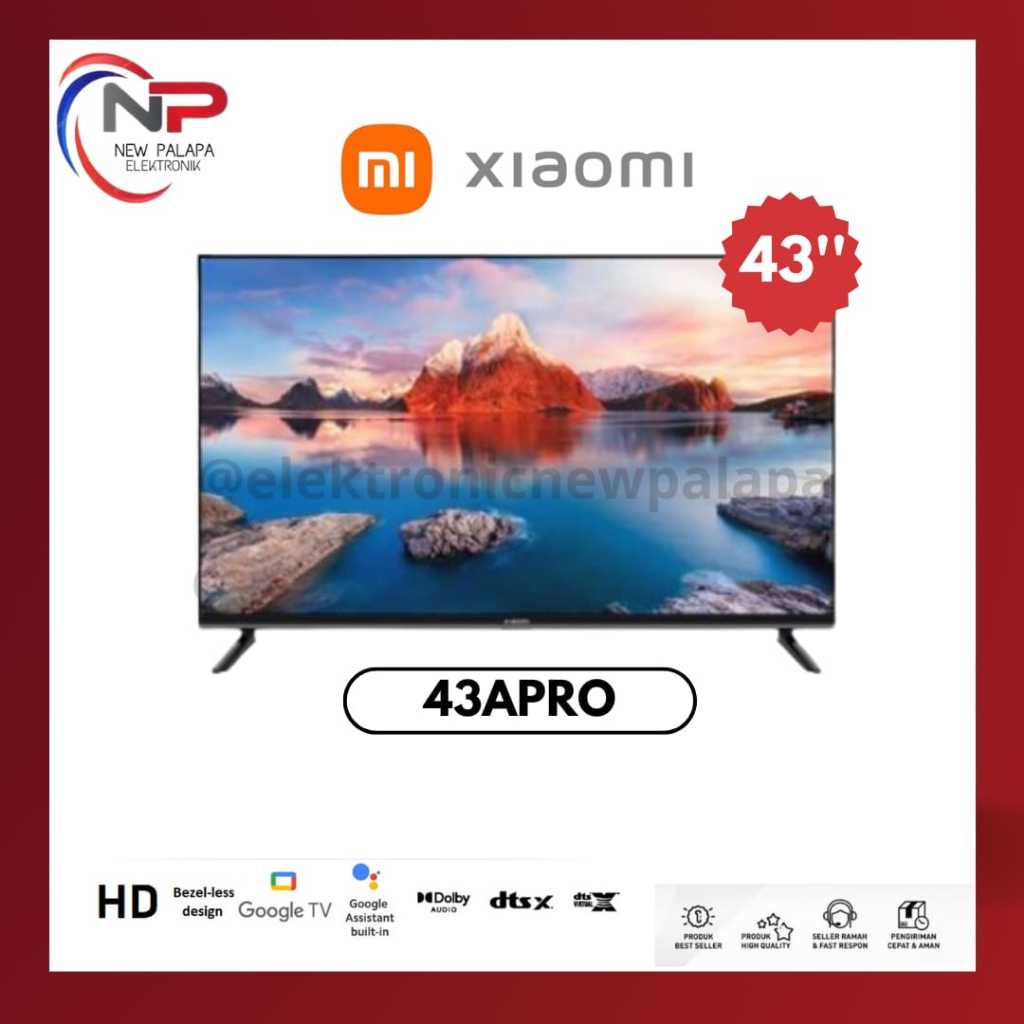 LED XIAOMI 43A2PRO 43inch Google TV - Led Xiaomi 43inch FullHD YouTube Netflix PlayStore