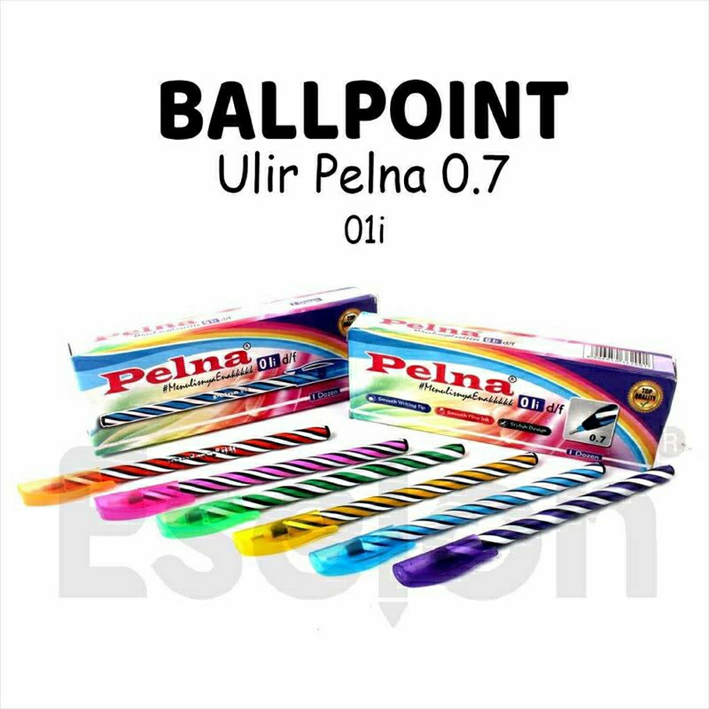 

Bulpen Ulir Warna warni 1 pack 12 pcs
