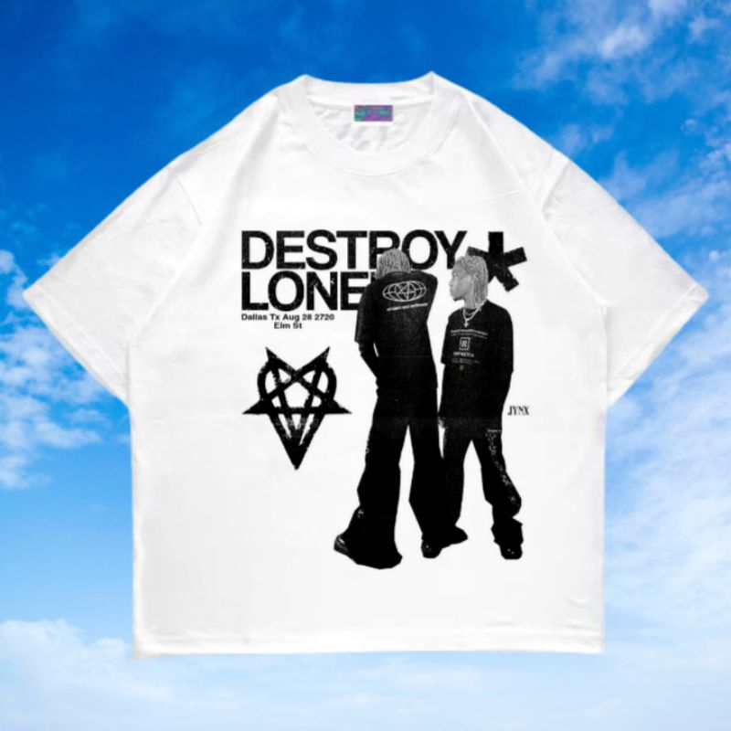 KAOS BAJU DESTROY LONELY 2ORG | T-SHIRT OVERSIZE PUTIH STYLE Y2K VINTAGE BOOTLEG | PRIA WANITA DEWAS