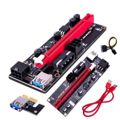 PCI-E Riser Extender Card Ver 009s Black Board led