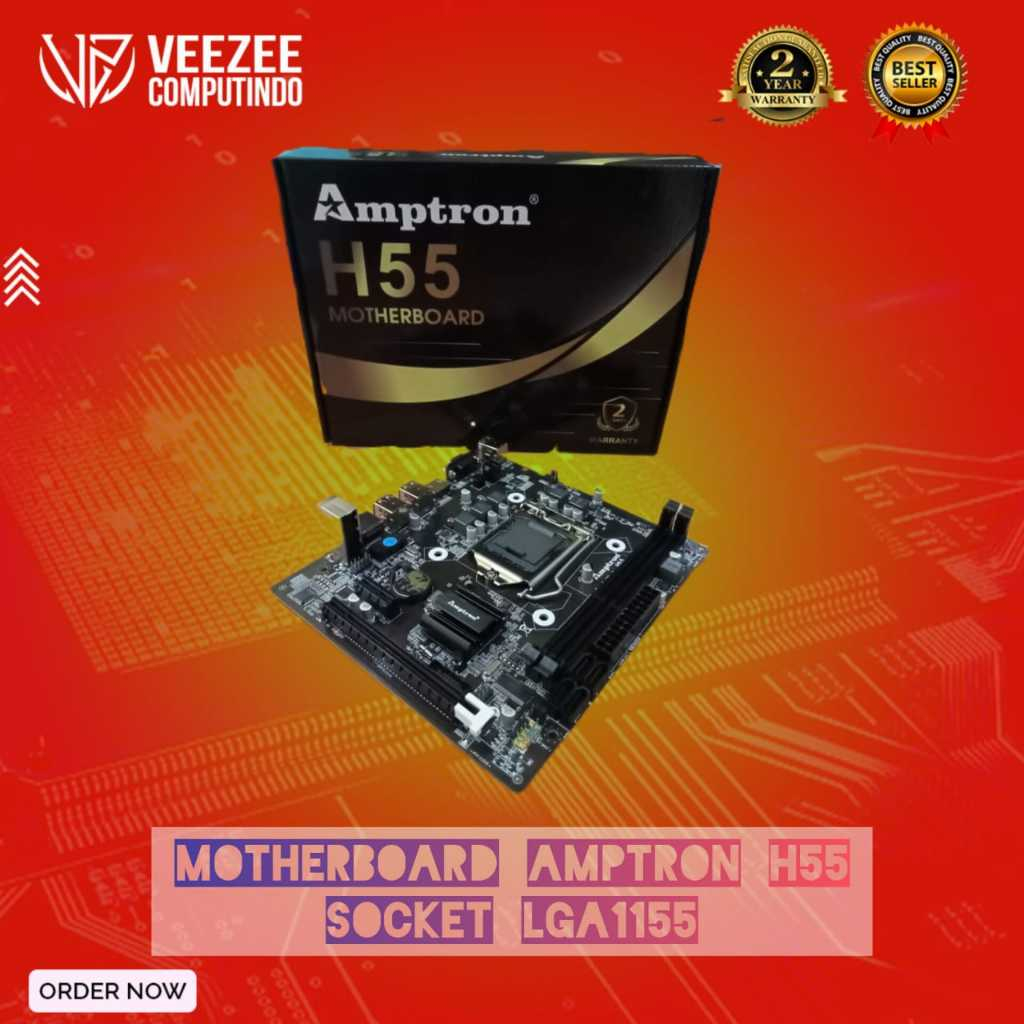 Motherboard mainboard mobo amptron / magix H55 socket LGA 1156 baru garansi