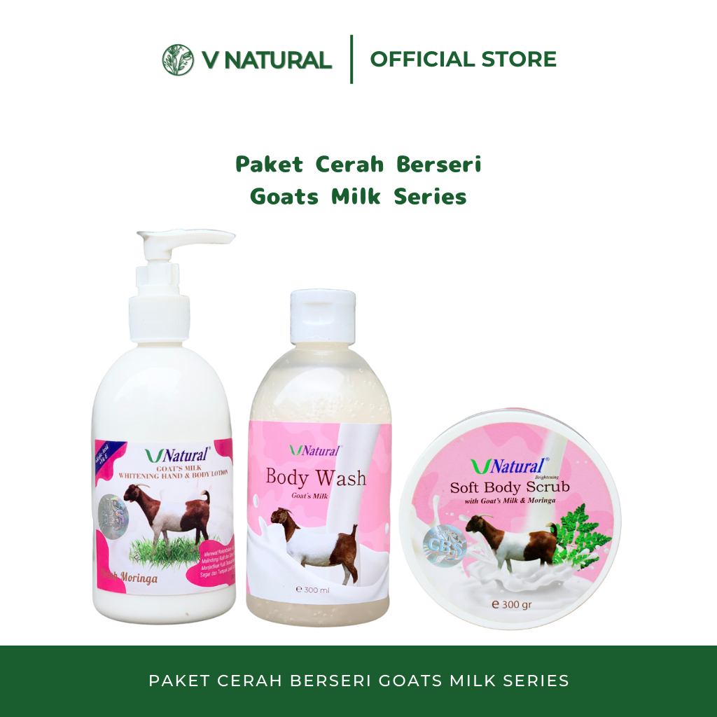 KASIRGROSIR VNatural / V Natural Goats Milk Series Body Wash / Lotion / Body Scrub / Brightening Soa
