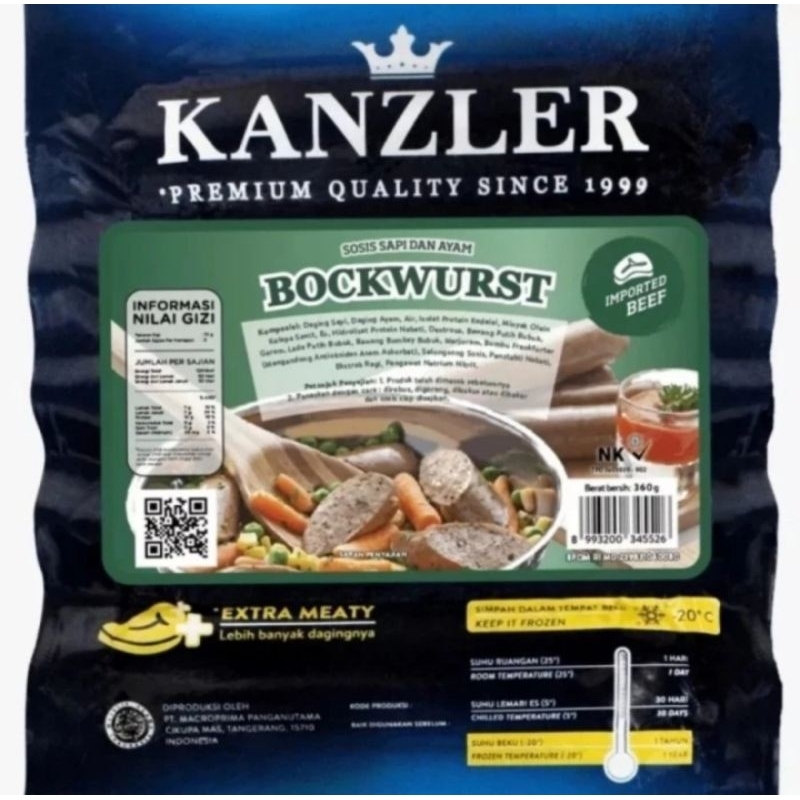 

Kanzler Bockwurst Sausage Sosis Sapi dan Ayam 360gr