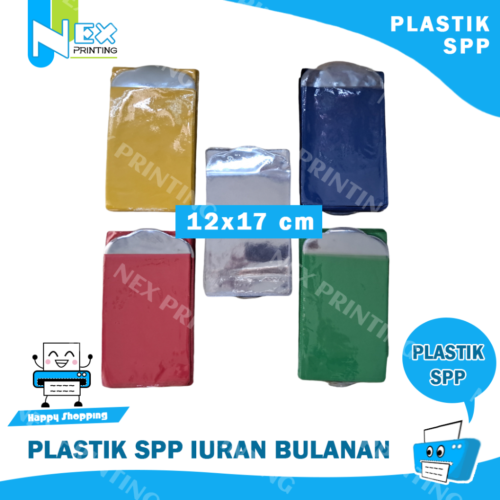 

Plastik SPP Iuran Bulanan Kartu Ukuran 12 x 17 cm 12x17cm mika bening warna merah kuning hijau biru
