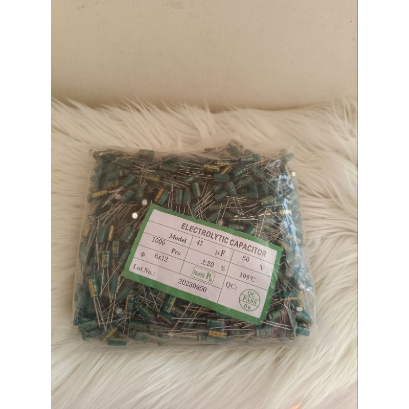 1000 pcs capasitor elco 47uf 50v kapasitor elko 47 uf 50 volt