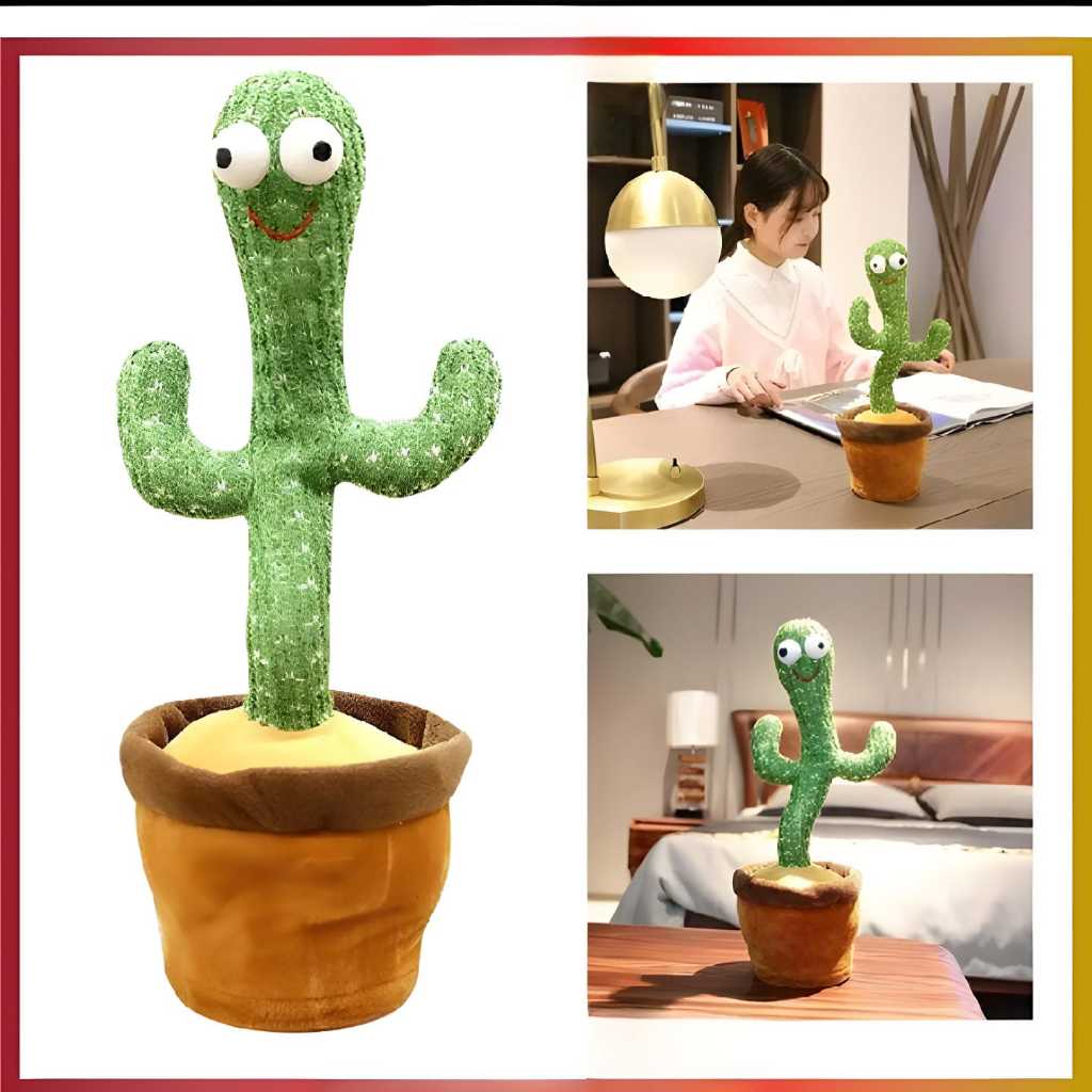 KIDDAILY Mainan Kaktus Bergoyang Dancing Cactus Boneka Kaktus Goyang dan Bicara Kaktus Joget Ngomong
