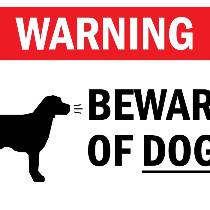 Sign Label Imp Beware Of Dog / Tulisan / Plang / Tanda Peringatan