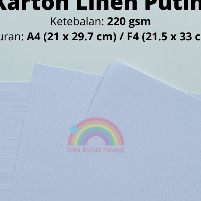 

FG2 karton linen putih isi 5 pcs ukuran A4F4