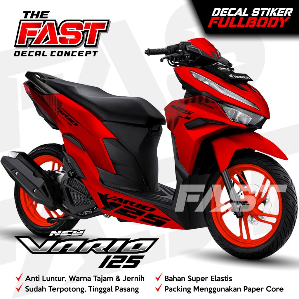 [COD] BAYAR DI TEMPAT Stiker Vario Decal New Vario 125 2023 Motif Simple Polosan Stiker Vario new 20