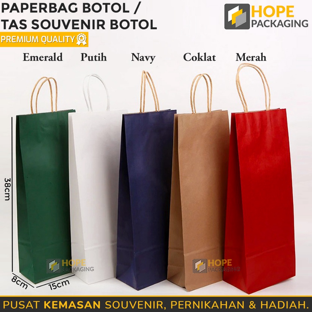 

TERUPDATE Paper Bag Botol Polos Paper Bag Tumbler Size 38x15x8cm Tas Kertas Warna Warni Paper Polos Tas Botol Tas Paper Bag Souvernir Botol Minum