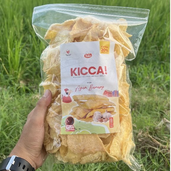 

Keripik Tela Tumbuk Jumbo Kicca Snack 500g Rasa Ayam Bawang Gratis Saos Sambal, Cemilan singkong food