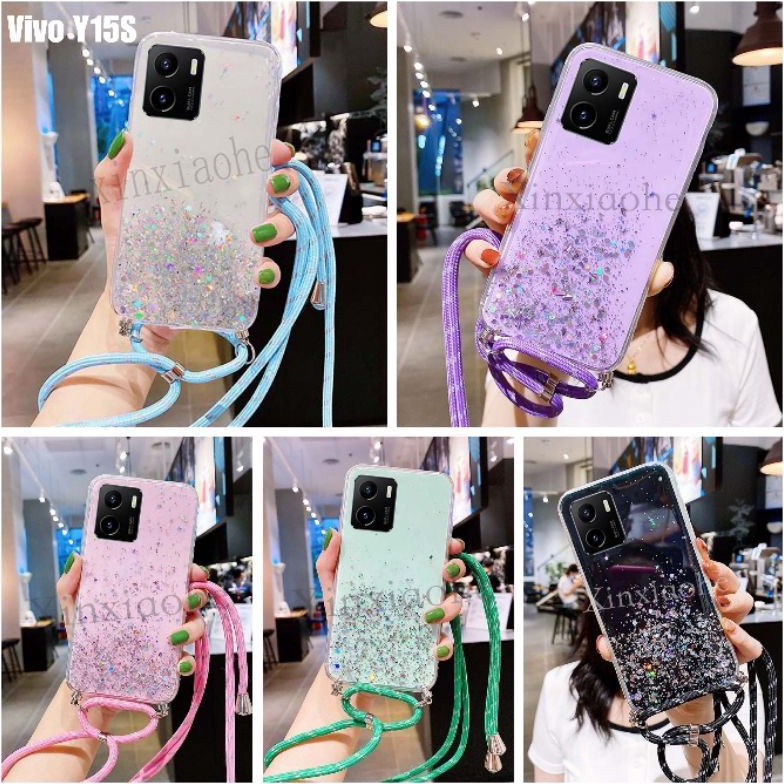 MURAH Case Tali Nagita Vivo Y15S V23 5G V23 Pro 5G V23e Soft Case With Shoulder Strap Tali Lanyard P