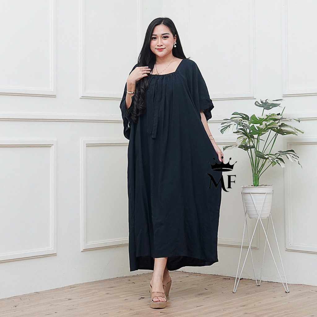 Dress Wanita Jumbo Ld 140 Model Terbaru Bahan Rayon Premium Kekinian Simpel