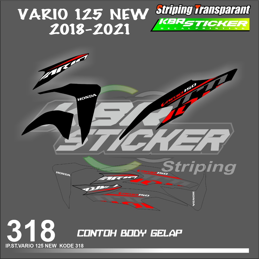 VARIO 125 NEW 2018-2021 (COD) STIKER STRIPING MOTOR HONDA VARIO 125 NEW  HOLOGRAM DAN TRANSPARAN