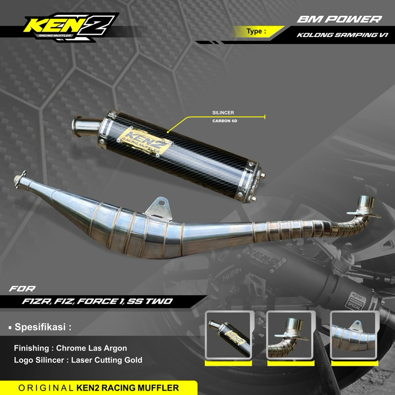 9MERSYYLAYS - KNALPOT FIZR / FORCE1 / FIZ BM POWER KOLONG SAMPING KEN2 RACING MUFFLER NEW