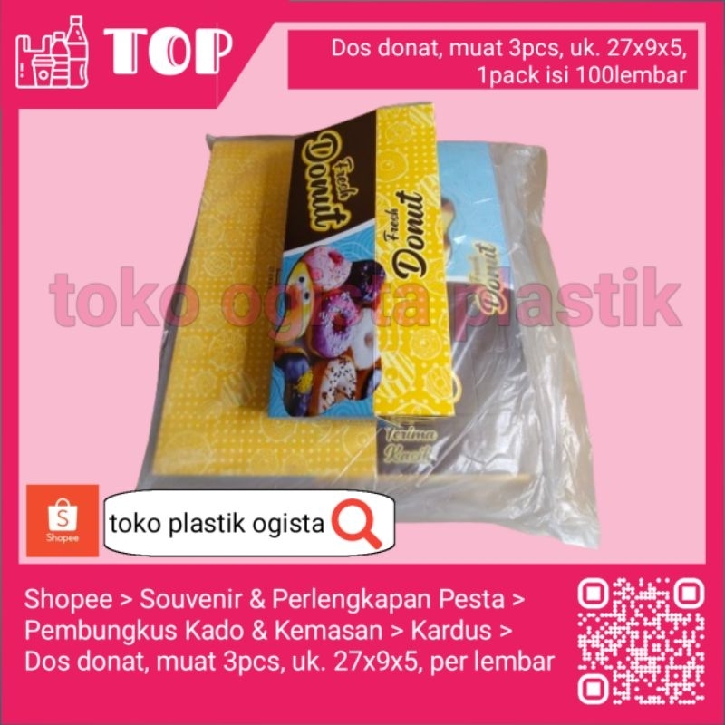 

Dos donat, muat 3pcs, uk. 27x9x5, per lembar