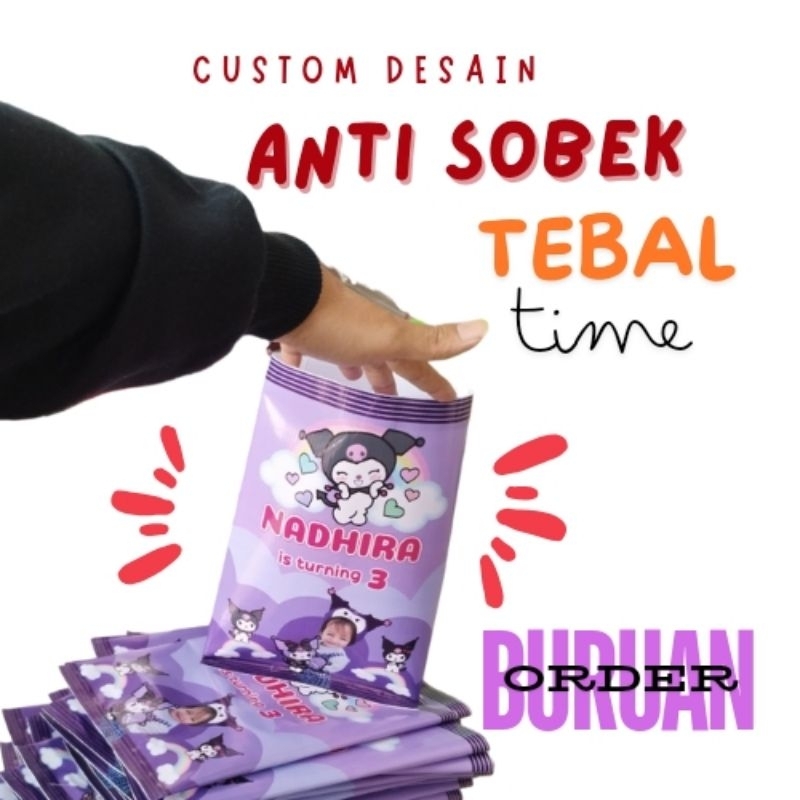 

Pouch snack kemasan Pouch snack ultah Pouch (20x30) giant snack ulang tahun FADHIL PRINT