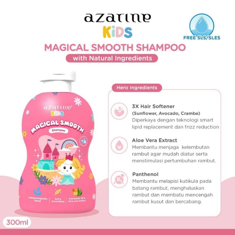 Azarine Kids Magical Shampoo Shampoo Anak-anak With Natural Ingredients (300ml)