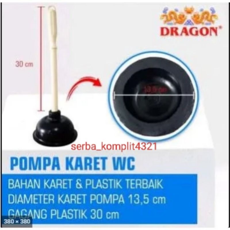 pompa WC karet WC 13cm karet tebal WC pump serbaguna Dragon WC pump